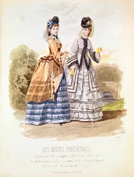 Divattányér a „Les Modes Parisiennes”-ből, 1870